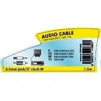 Audio kabel LOGO - Jack (3.5mm) samec, 2x CINCH samec, 1.5m, černá (2)