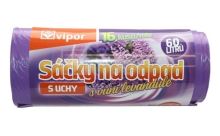 Pytle odpadní HDPE 60l s uchy, s vůní levandule, 59x80cm / 21my, 16ks/role 07026040