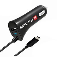 Adaptér do auta SWISSTEN 12W, 1 port, USB-A, kabel USB-C (4)