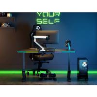 Herní stůl ULTRADESK IRON BLACK 132,5x60,5 cm, 71-81  cm, mechanicky nastavitelná výška,R (11)
