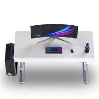Herní stůl ULTRADESK QUEST - 140x70cm, 72-120cm, šedá-bílá (21)