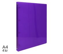 Pořadač A4 diagonální - 4 kroužkový fialový