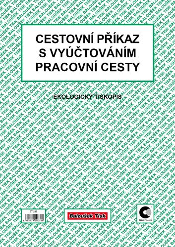 Cestovní příkaz s vyúčtováním A4, ekologický ET235