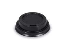 Víčko vypouklé černé na pap.kelímek průměr 73mm 100ks   76289