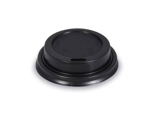 Víčko vypouklé černé na pap.kelímek průměr 73mm 100ks   76289