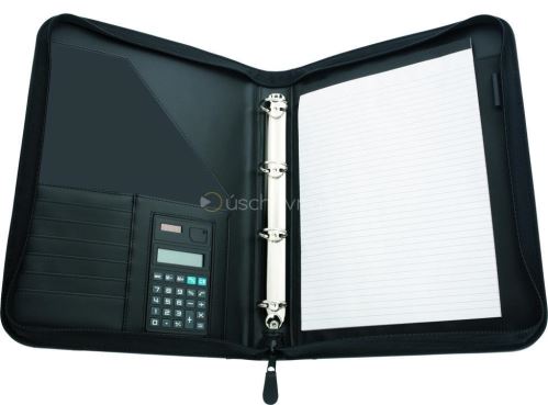 Portfolio A4/ 4kr. umělá kůže,černé.zip,kalkulačka 80-848