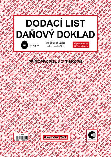 Dodací list - daňový doklad A4, propisující PT150