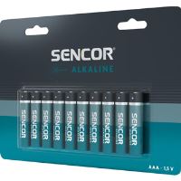 Baterie alkalická  AAA, 1.5V, Sencor, blistr, 10-pack (5)