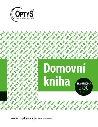 Domovní kniha, samopropisovací, 11,5 x 14,8 cm, 2 x 50 listů OP1289