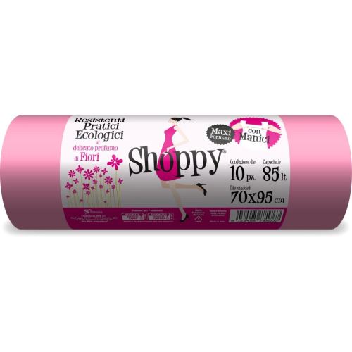 Odpadkové pytle  SMP Shoppy Maxi - Květiny - 80l - 70x95cm - 10ks   SH19
