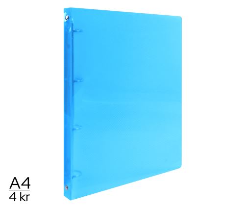 Pořadač A4 diagonální - 4 kroužkový modrý