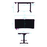 Herní stůl ULTRADESK LEVEL V2, 140x68cm, 72-117cm, elektricky nastavitelná výška, bez podl (16)