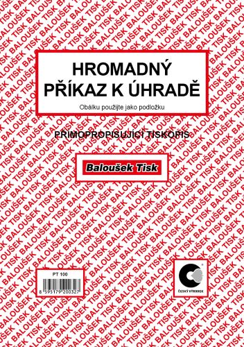 Hromadný příkaz k úhradě A5, propisující PT100
