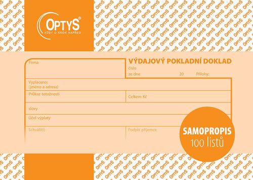 Výdajový doklad A6, samopropisovací, 100 listů OP1083