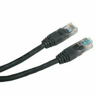 Síťový LAN kabel UTP patchcord, Cat.5e, RJ45 samec - RJ45 samec, 0.5 m, nestíněný, černý
