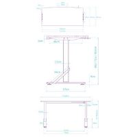 Herní stůl ULTRADESK IRON BLACK 132,5x60,5 cm, 71-81  cm, mechanicky nastavitelná výška,R (29)