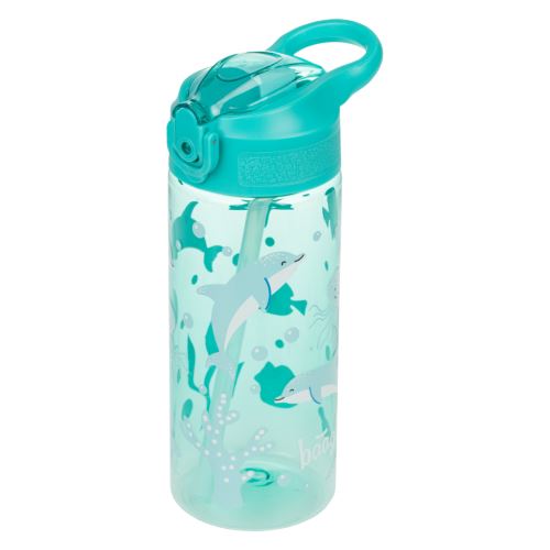 Láhev na pití tritanová s brčkem- Delfín, 500 ml      A-35415