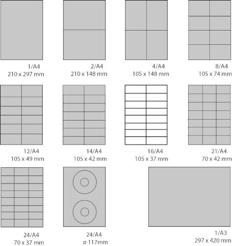 Etikety Canon White Matt 16/A4/100/130g/105x37 LAB241 (9430)