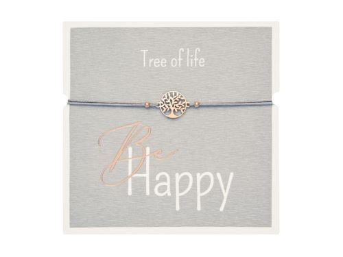 Náramek  Be Happy - strom života, růž.zlatý (1)