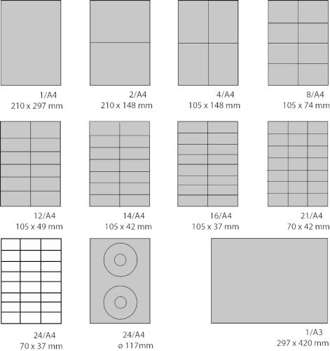 Etikety Canon Labels White Matt 24/A4/100/130g/70x37,1 LAB241
